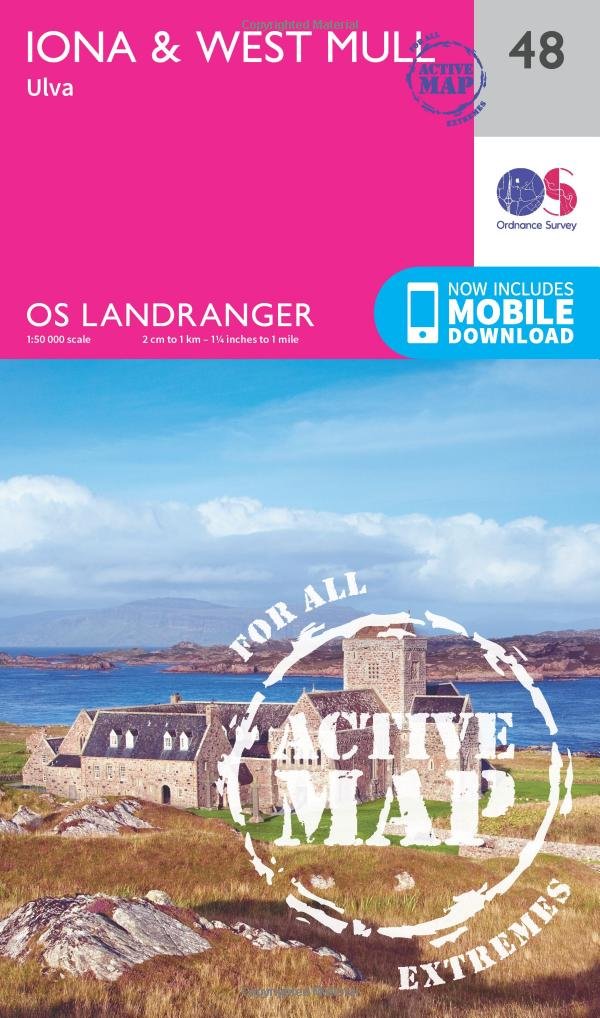 Iona & West Mull Map | Weatherproof | Ulva | Ordnance Survey | OS Landranger Active Map 48 | Scotland | Walks | Cycling | Days Out | Maps | Adventure: 048