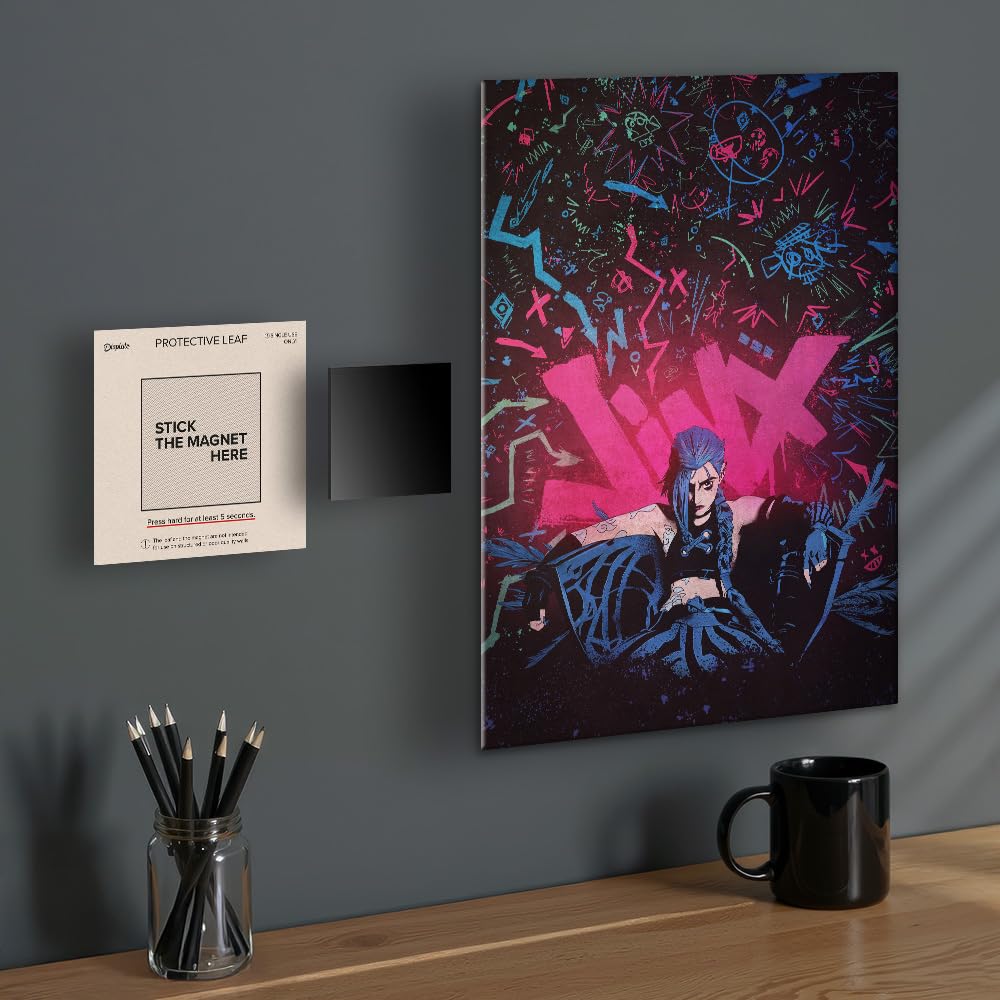 Displate Magnete für Metallposter Selbstklebend Set 9 Stück - Magnete Stark zum Kleben für Wand - Neodym Magnet Kit - Einfache Montage - Magnetische Wandkunst - Schutzblatt gratis