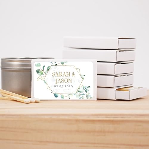 Miniatura 2 de Best Day Ever Spot Partidos de boda, combinación perfecta de eucalipto para recuerdos de boda, partidos de boda personalizados (juego de 50 cajas de