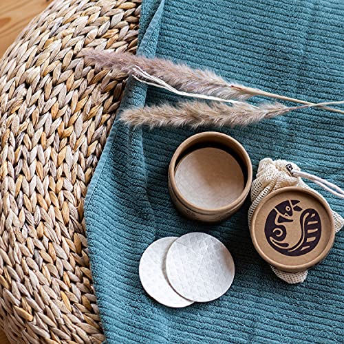 Chinchilla Abschminkpads waschbar und wiederverwendbar | 10 nachhaltige Pads mit Dose zur Aufbewahrung und Wäschenetz, 10 Stück