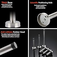 Vista 3 de Topes largos de puerta de acero inoxidable de 8 pulgadas, tope de puerta cepillado, resistencia de puerta anticolisión con absorbente de goma