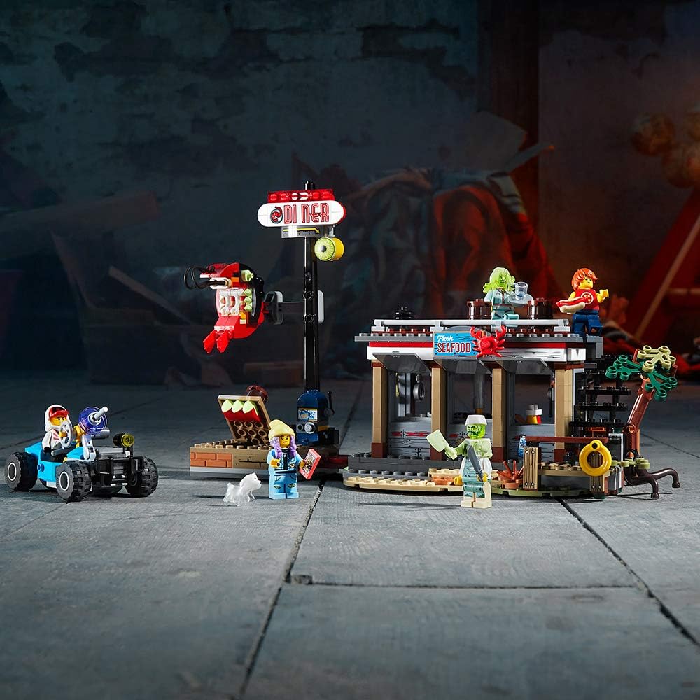 LEGO Hidden Side Shrimp Shack Attack 70422 Augmented Reality (AR) Building Set with Ghost Minifigures and Toy Car for Ghost Hunting, Tech Toy for Boys and Girls (579 Pieces)