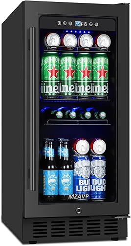Miniatura 8 de Refrigerador de vino y bebidas de 24 pulgadas, enfriador de bebidas de vino de doble zona mejorado con puerta de vidrio y puerta francesa,