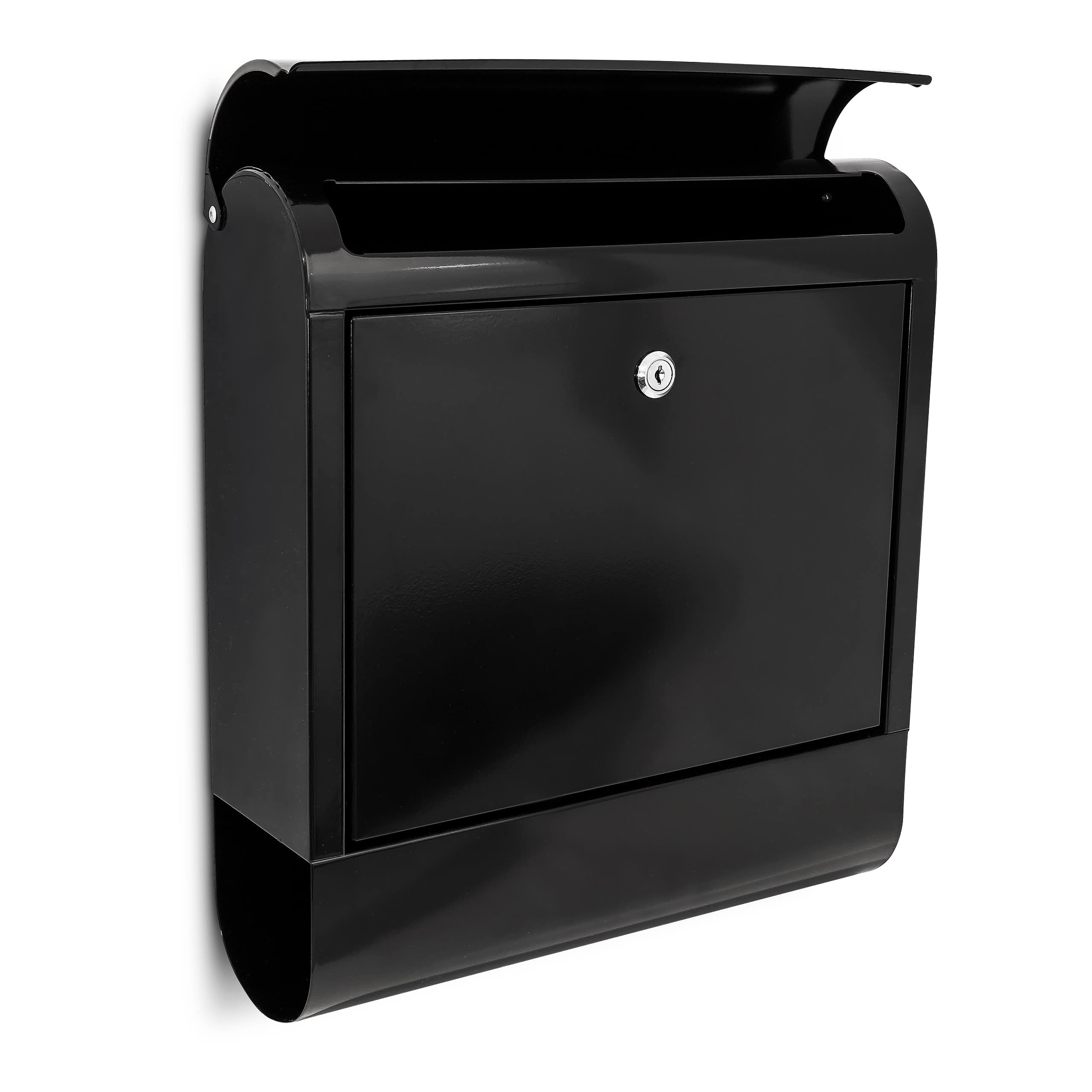 Relaxdays Cassetta Postale Moderna A4 - Acciaio Nero E Giallo Con Serratura - Foto 11