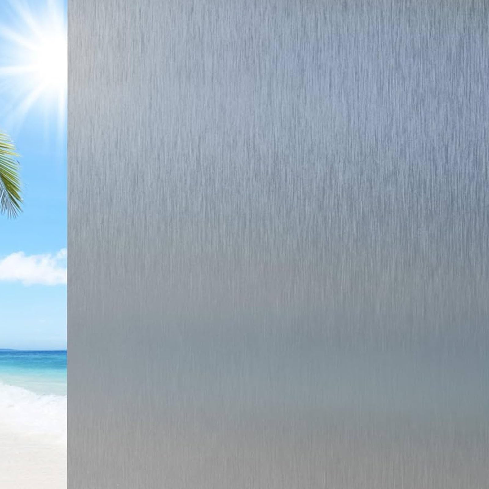 Window Privacy Film 40 x 1000 cm(16 x 394inch) Sun Blocker Heat Reducing Easy Removal Removable Opaque Window Film Privacy Anti UV Window for All Smooth Glass Surface, Black matte