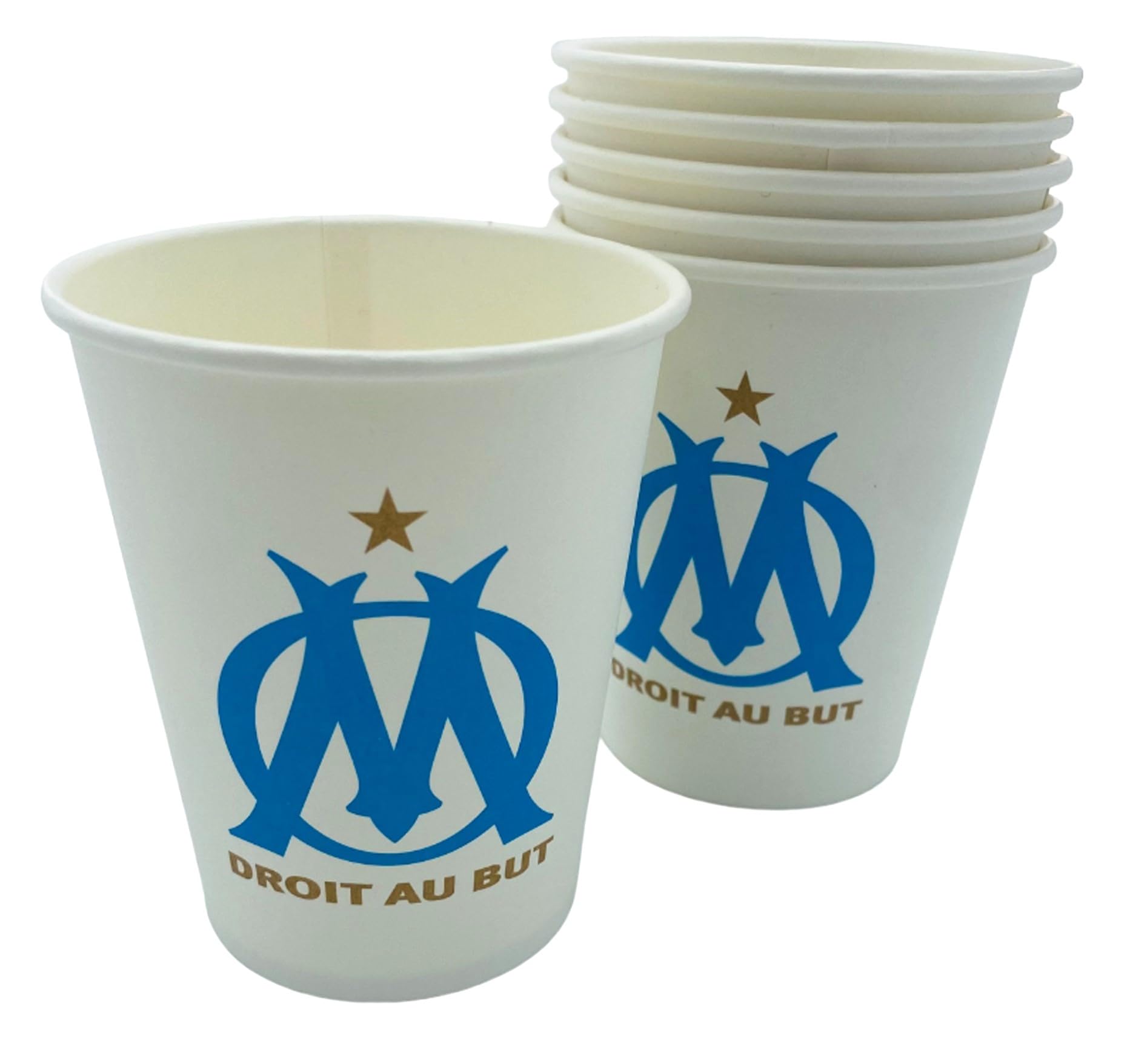 OLYMPIQUE DE MARSEILLE 12 x verre gobelet jetable 25cl OM - Collection officielle