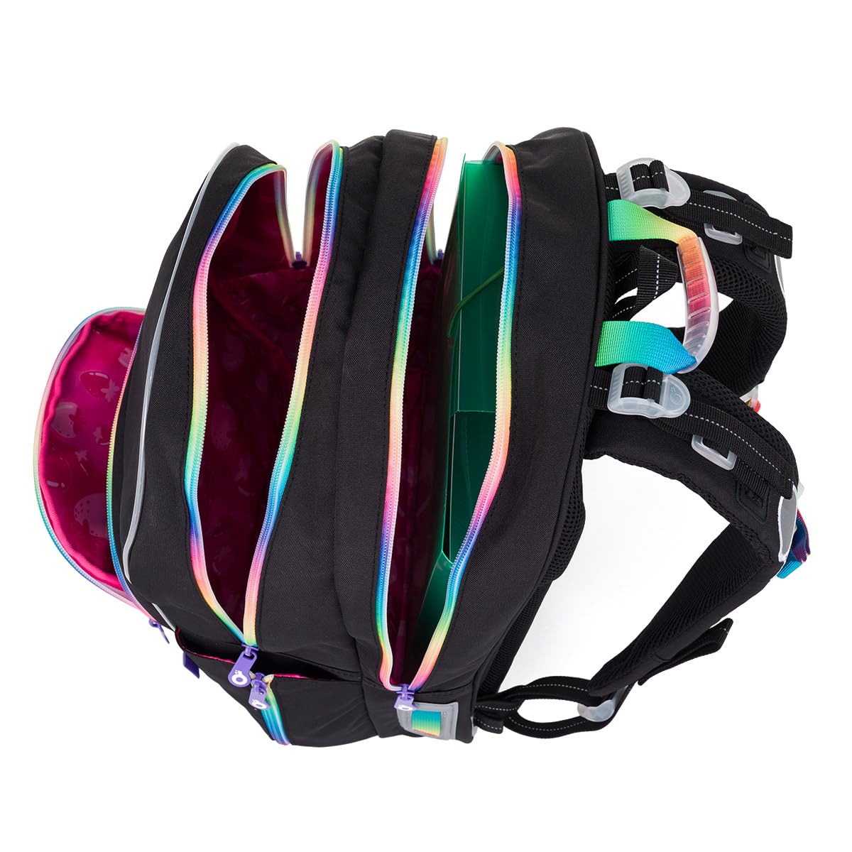 TOPGAL KIMI Schulrucksack ab der 2. Klasse (ca. 125 cm), ergonomisch & leicht, wasserabweisend, mit reflektierenden Elementen, 26 L Schulranzen mit Brustgurt & Rückenpolsterung (Schwarz 2)