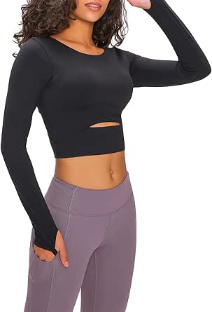 Camiseta Deportiva De Manga Larga Para Mujer - Transpirable, Secado Rápido Y Perfecta Para Yoga, Running Y Fitness