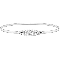 SANSTHS Silver Rhinestone Elastic Waist Belt for Women Metal Skinny Ladies Belt for Dresses Wedding Party Formal Occasions