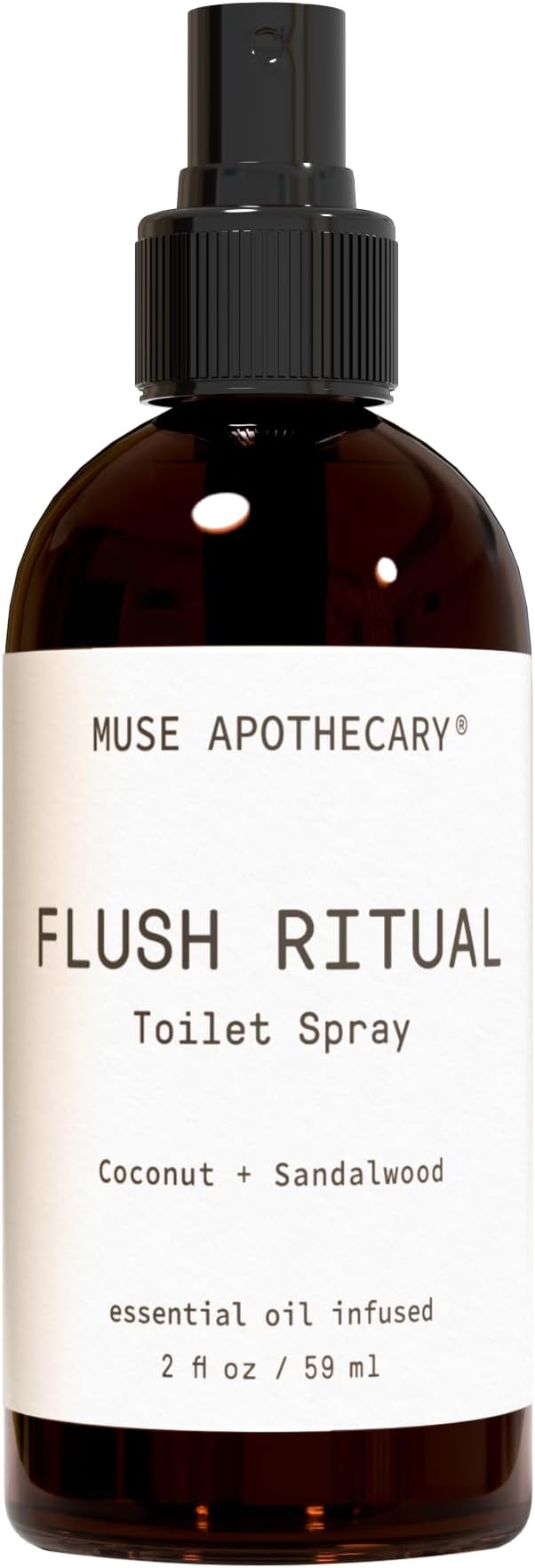 Muse Bath Apothecary Flush Ritual - Aromatic & Refreshing Toilet Spray, Use Before You Go, 2 oz, Infused with Natural Essential Oils - Coconut + Sandalwood