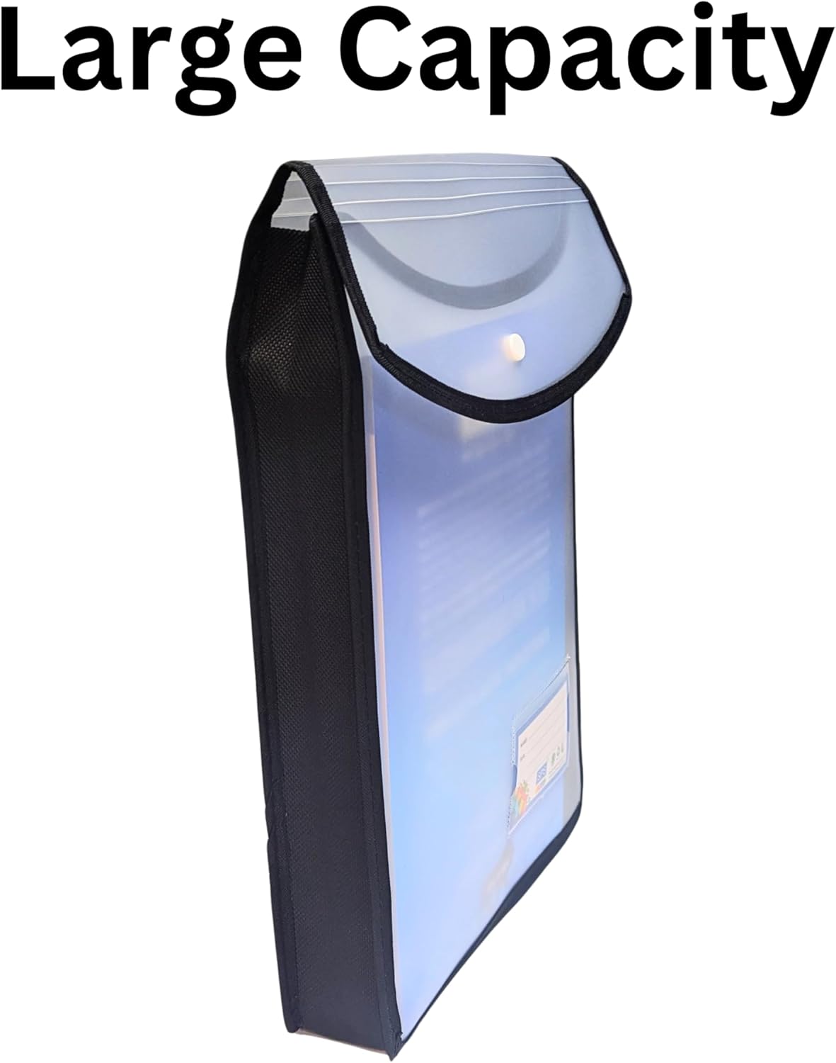 SPS File Folder, Transparent Poly-Plastic A4/Foolscap Documents File Storage Bag with Snap Button Set of 5/Certificate File Folder (Vertical, Multicolor, Pack of 5)