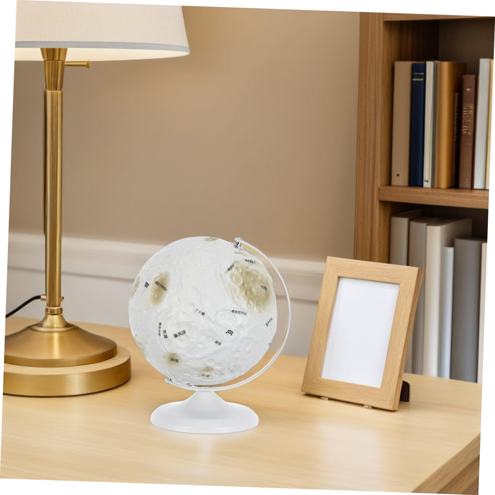 COHEALI Mappamondo Lunare Sfera in Ferro e Plastica Decorazione Spaziale con Superficie Accurata per L'educazione Stem e Giochi Educativi per Studenti