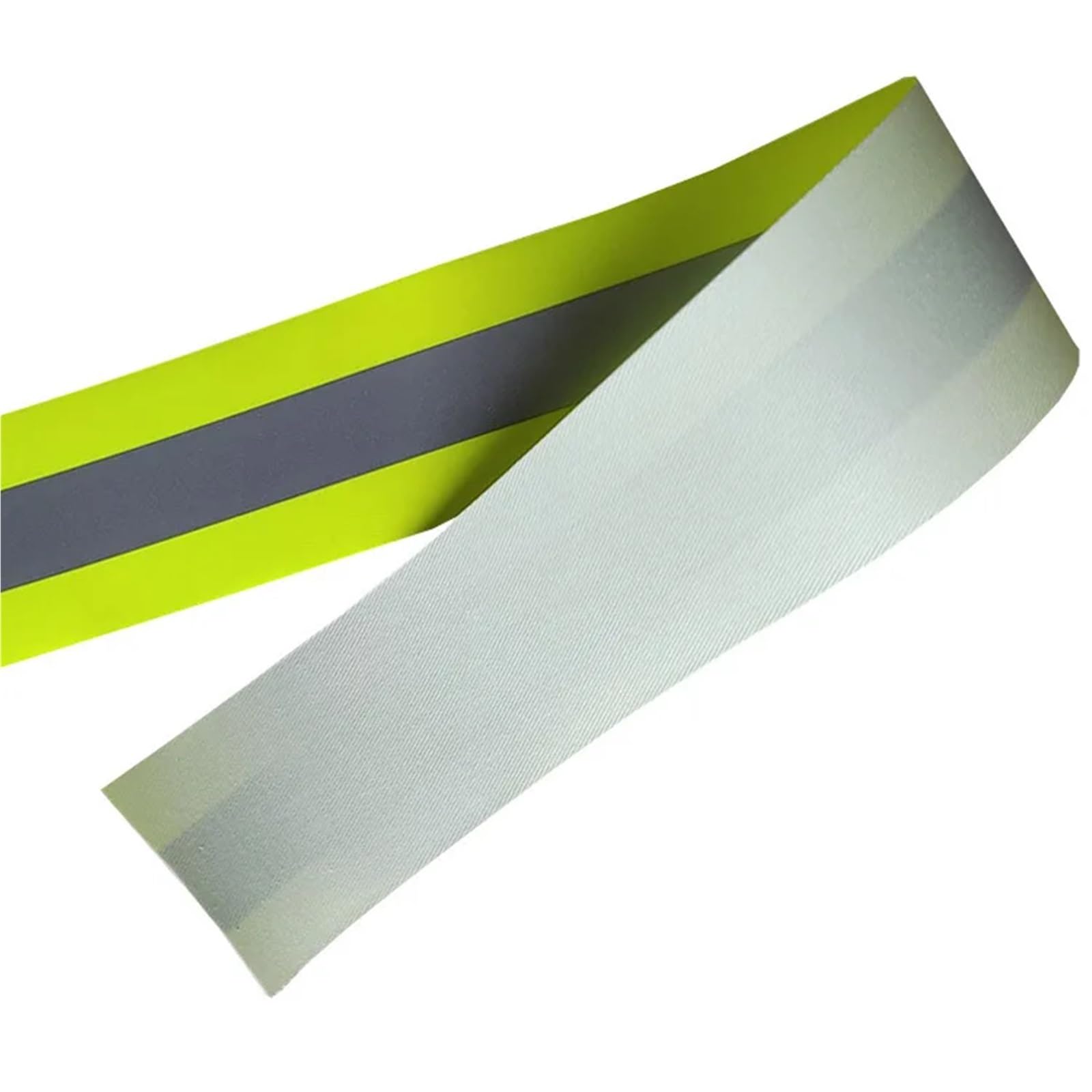 AMZBNEIDI High Visibility Reflective Fabric Tape, Reflective Retardant Cotton Fabric Ribbon Tape Multicolor Multiple Sizes(Yellow,5cmx10m)