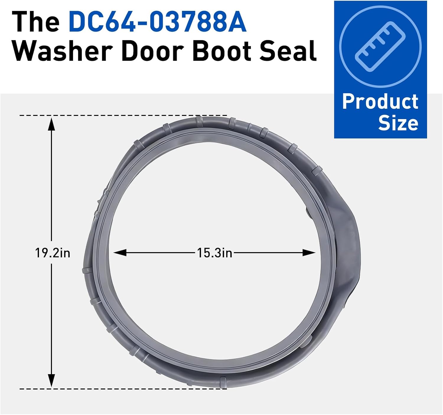 Upgraded WF45T6000AW/A5 Washer Door Seal for Samsung Front Loader Door Seal DC64-03788A X 006 AP6884238 Diaphragm WF45R6300AW WF45R6100AW WF45T6200AW WF45B6300AW WF45A6400 WF46BB670 WF50A860 - Image 6