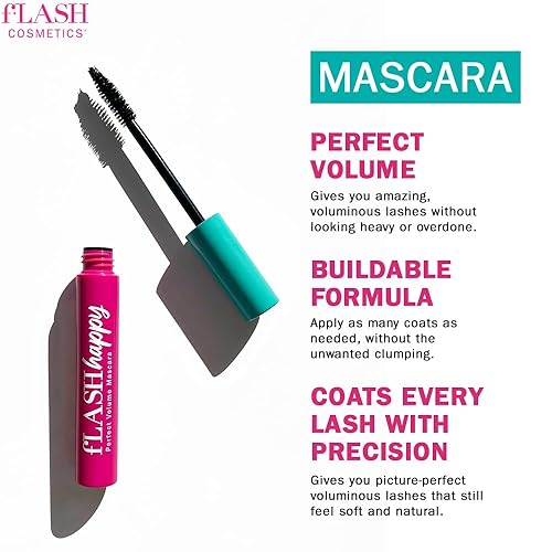 Miniatura 5 de fLASH - Suero de pestañas y fLASH Happy Perfect Volume Mascara Duo  Mejora y fortalece tus pestañas naturales para pestañas largas, rizadas y