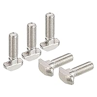 Vista 1 de uxcell Perno de caída de ranura en T M8x25mm, 20pcs Tornillo deslizante en forma de T de cabeza de martillo para perfil de aluminio estándar europeo