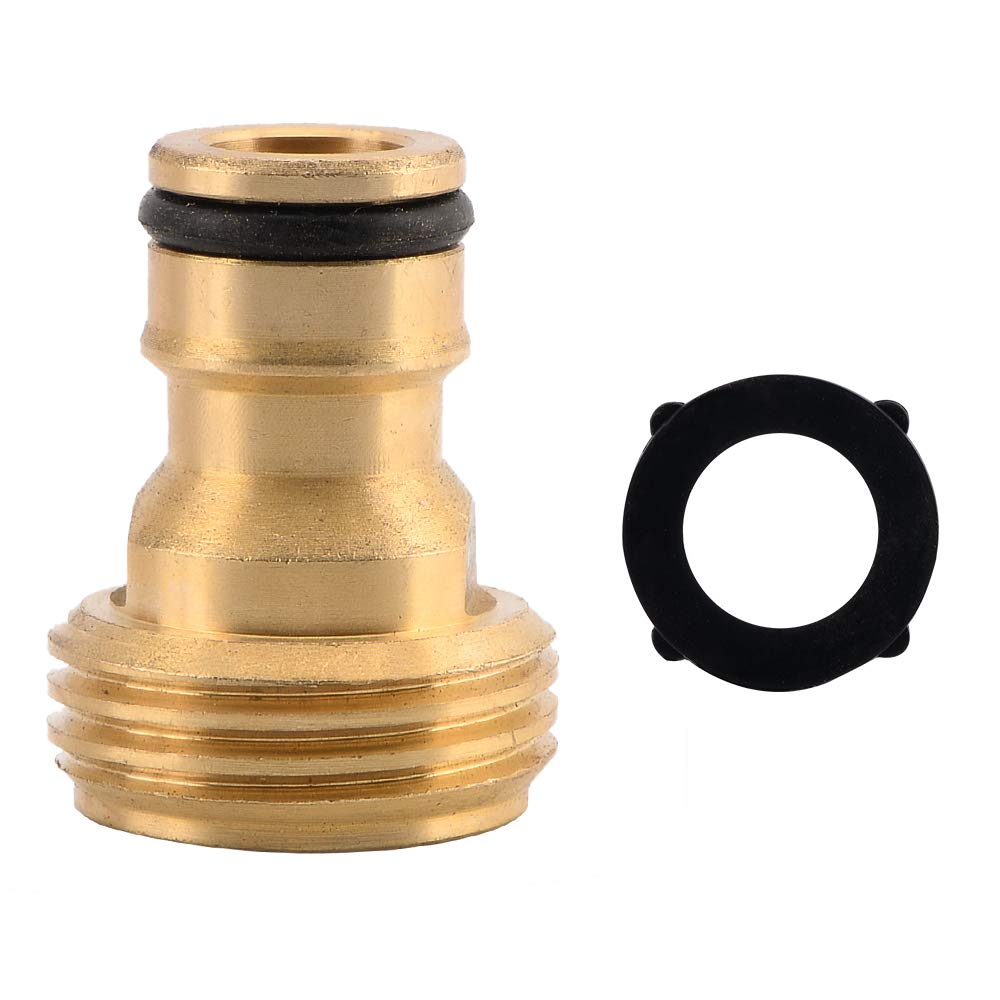 Raccordi rapidi per tubo dell'acqua da giardino, in ottone, facile da collegare (5 set di connettori maschio e femmina), con rondelle in gomma extra