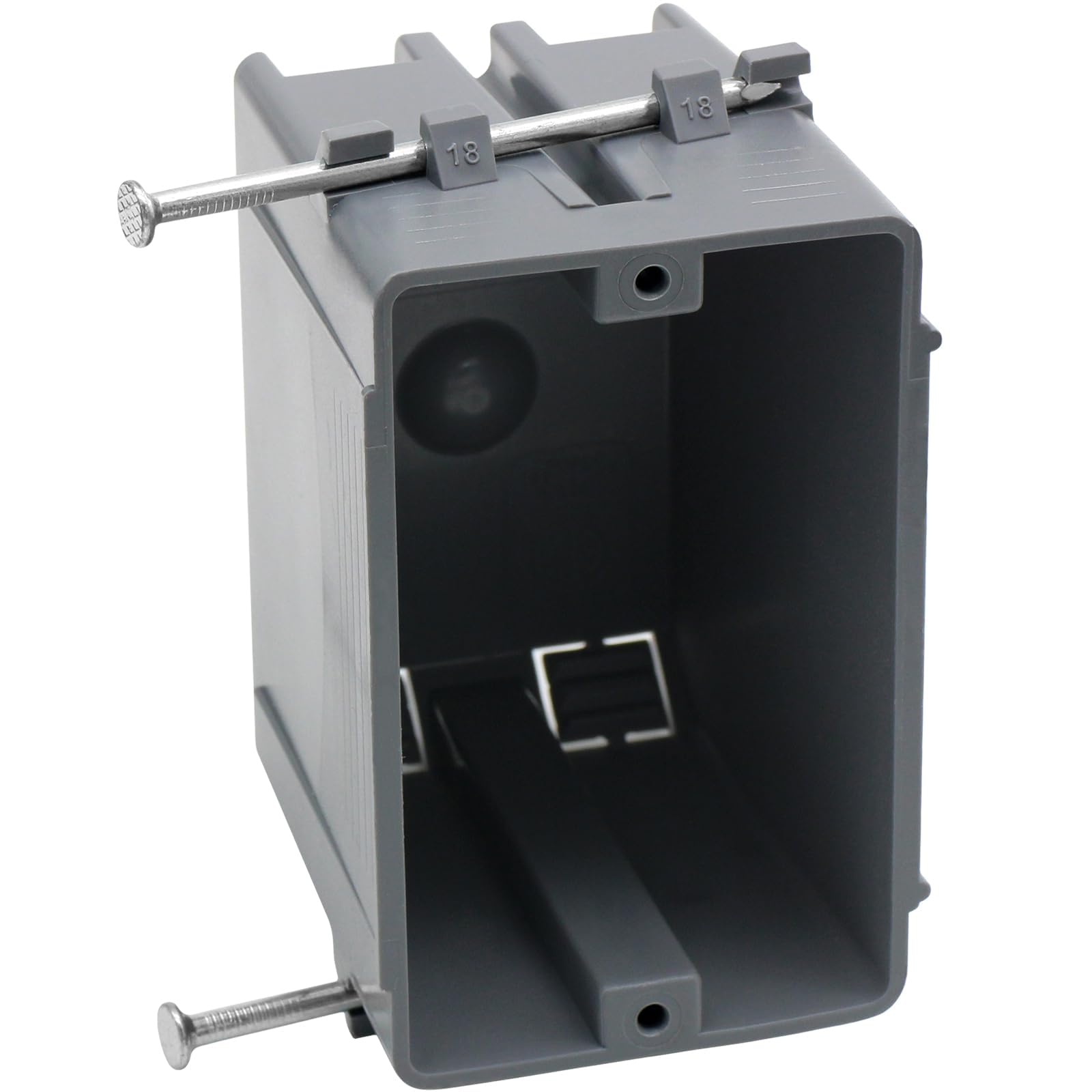 YQSIYU 1 Pack Gray New Work Box 1 Gang,Electrical Outlet Box 18 Cu.in. Device Box for Manufactured Homes?ETL Listed 1 Pack.