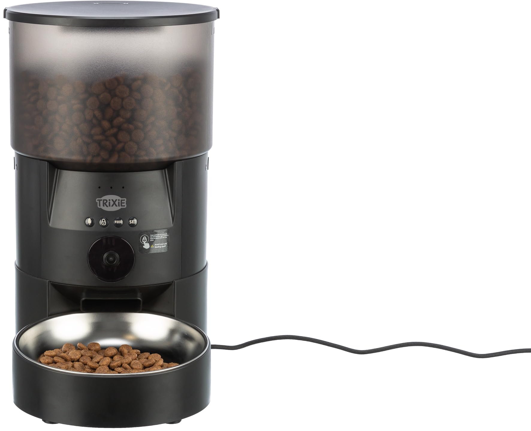 TRIXIE Distributeur de croquettes TX-​C Smart 3,​0 L pour chiens & chats – distributeur programmable et contrôlable en noir – distribution automatique & personnalisée – 24346