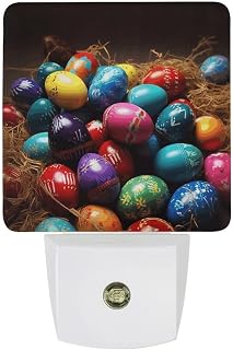 Night Lights Plug Into The Wall Colorful Easter Eggs LED Night Light in with Sensor for Bedroom Bathroom Stairs Hallway