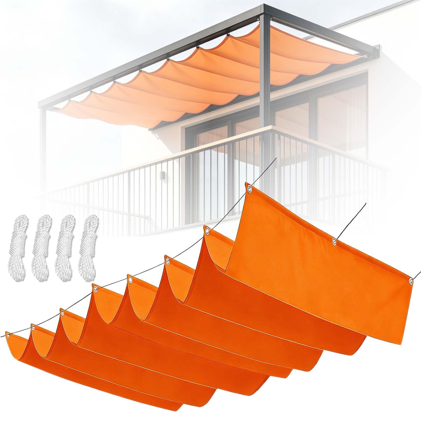 Voile d'ombrage rétractable vague contre la chaleur du balcon