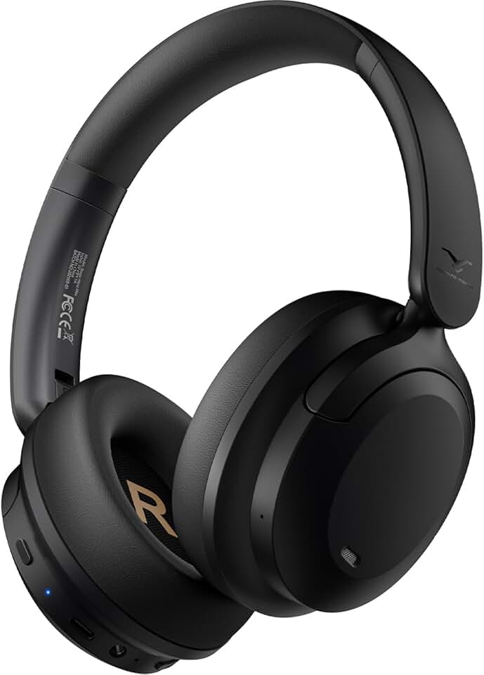 Fone de Ouvido ANC Stage Hero Max, Bluetooth 6.0 Headphone Over Ear com Som poderoso, Baixa Latência, Conexão Multiponto Sem Fio, 60H Reprodução Headset para Academia, Jogos, Trabalho, Android, iPhone