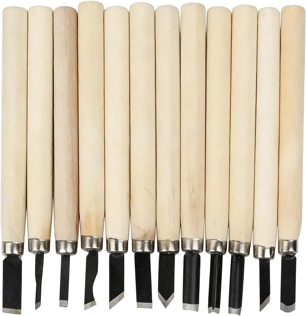 12 Piece Wood Carving Tools Set Professional Hand Carving Tools for Whittling Sculpting and Detailed Woodworking On Basswood Soft Wood and Hobby Projects
