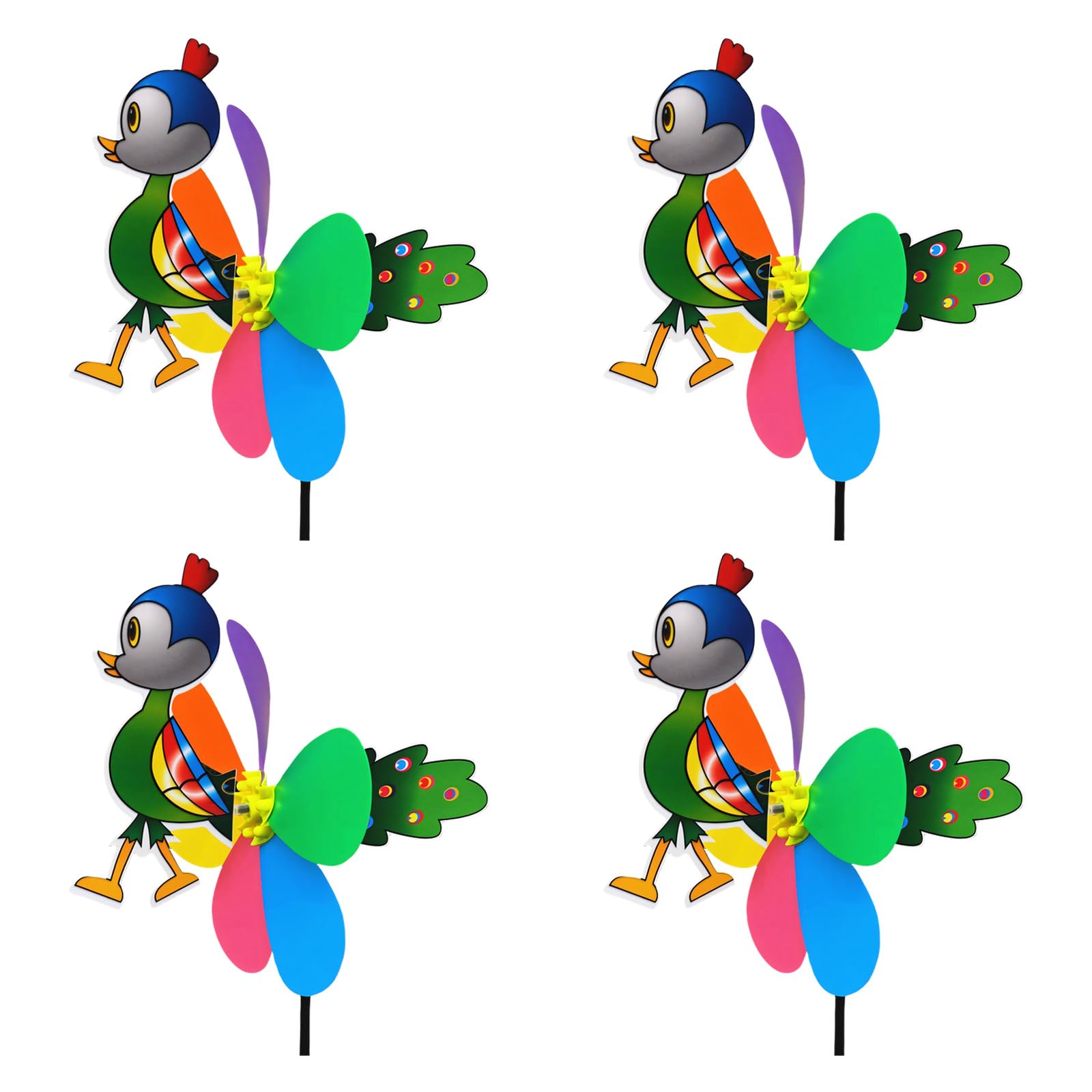 Colorful Cartoon Animal Wind Spinner Children Toy Scare Birds Away Wind Spinner Garden Windmills Adornment Fun Animal Shape Windmills