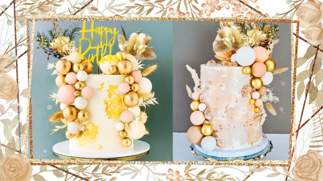 Una Torta Per Dirti Addio 32 Pezzi Di Palline Rosa Decorazione Torta Foglie Rosa Foglie Di Palma Decorazione Torta Decorazione Torta Boho Per Matrimonio Festa Di Compleanno Party Oro - 9