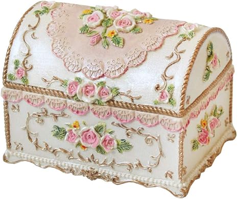 Amazon 小物入れ ジュエリー ボックス プリンセスアンティーク宝石箱 ホワイト ジュエリー収納 オンライン通販