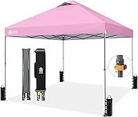 Vista 16 de CROWN SHADES Carpa Desplegable de 10x10 - Carpa de Exterior Instantánea con Bloqueo Central Patentado de Un Solo Empuje, Carpa de Playa con Bolsa