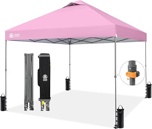 Miniatura 16 de Crown Shades Altura ajustable al instante, Toldo emergente de 10x10 pies - Tienda de campaña de playa con configuración de un solo toque - Fácil