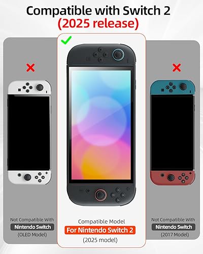 Miniatura 2 de Protector de pantalla de vidrio para Nintendo 0 Switch 2, 2 unidades de vidrio templado con marco de instalación, cobertura completa, dureza 9H