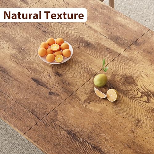 IDEALHOUSE 78.7" Long Rectangle Dining Table for 6-8 People, 200cm Industrial Retro Wood Grain Dinner Table (Only Table) by IDEALHOUSE - Image 5