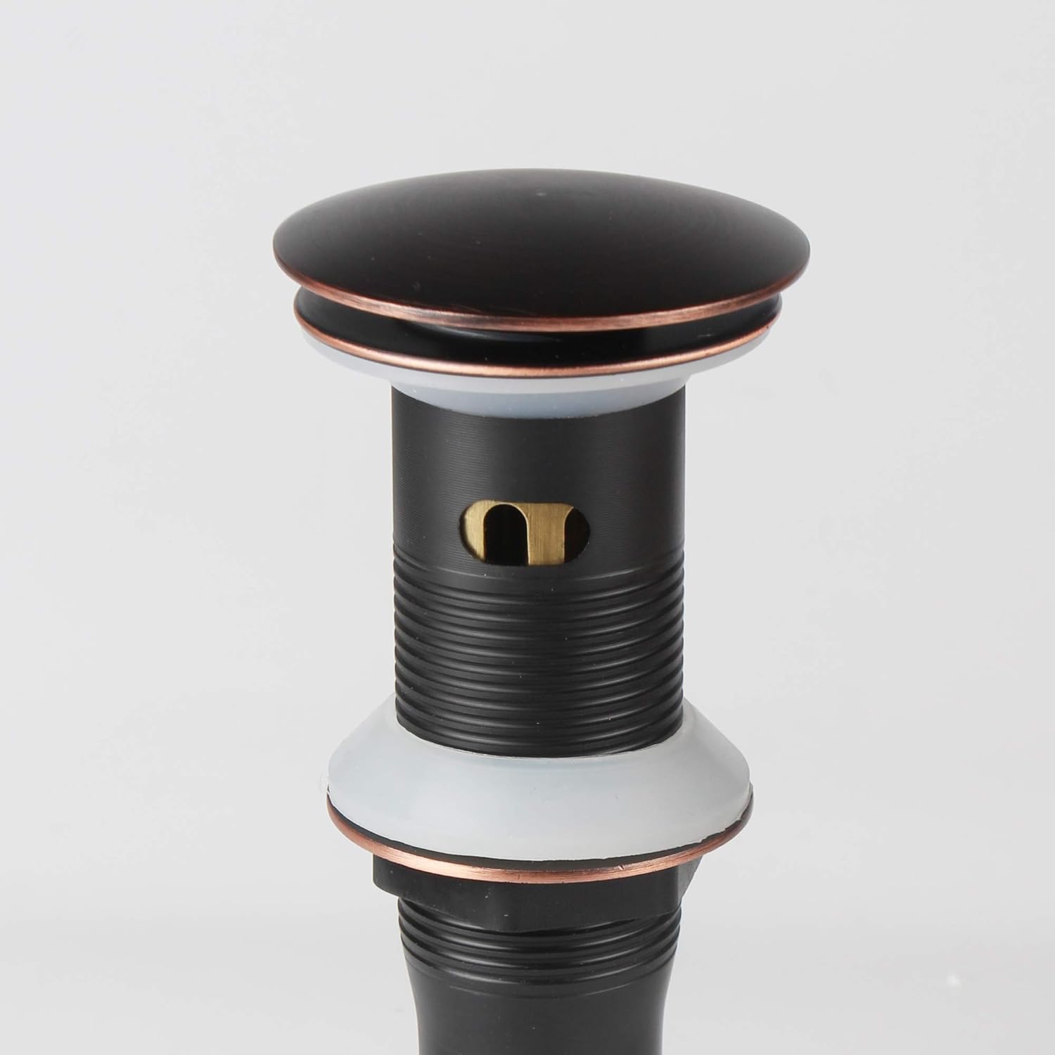 Oil Rubbed Bronze Pop Up Sink Drain, Vanity Bathroom Vessel Lavatory Faucet Detachable Basket Drain Stopper, ORB with Overflow - - 