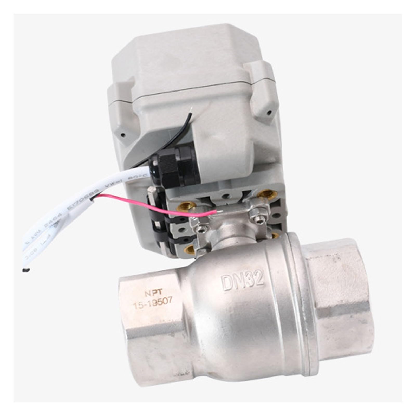 Valvola di regolazione elettrica DN32 Controllo 4-20 mA o 0-10 V, valvola proporzionale da 2 pollici 15 Nm Azionamento ISO5211 for valvola con stelo 11 * 11 mm IP67(BSP,0 to 10V control)