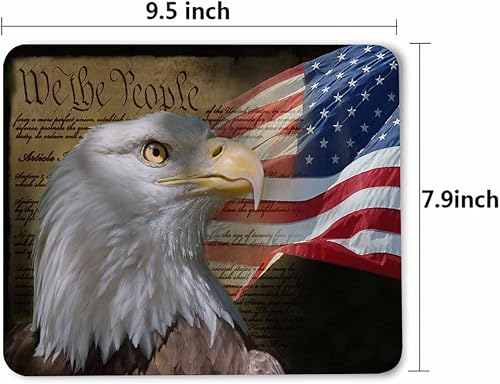Miniatura 6 de Pehede Alfombrillas para mouse con la bandera de Estados Unidos y el águila calva en papel de constitución vintage, alfombrillas de mouse para