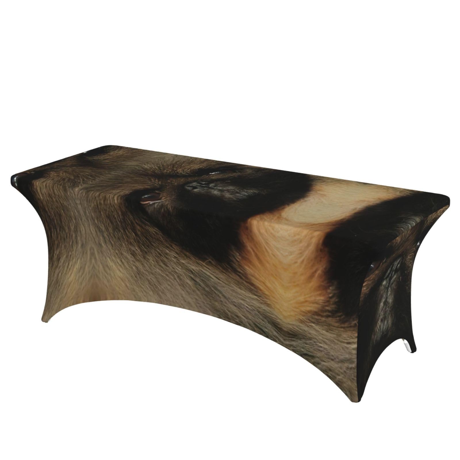 Nappe extensible imprimé pékinois élasthanne infroissable pour table 1,8 m