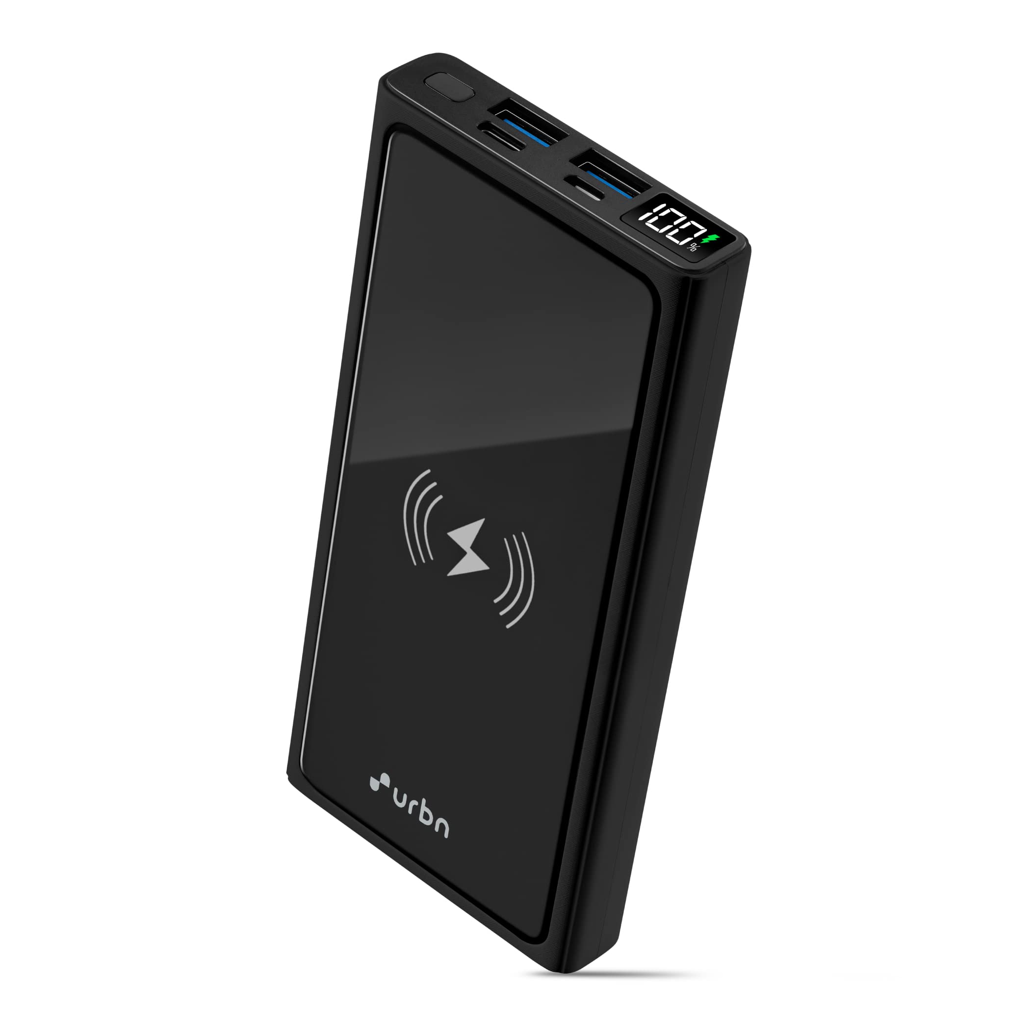 URBN 10000 mAh Lithium_Polymer 15W Super Fast Charging Wireless Power Bank with 22.5W Type C PD (Input& Output) and QC 3.0 Dual USB Output with Free Type C Cable (Black)-image-26