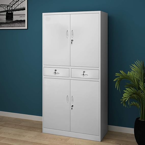 Panana Metal Storage Cupboard 4 Door Office Tall Filing Lock