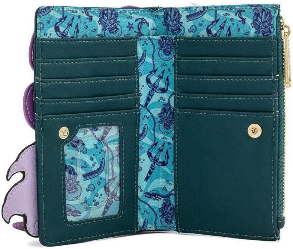 Disney Villains Scenes Ursula Crystal Ball Flap Wallet : Clothing, Shoes & Jewelry