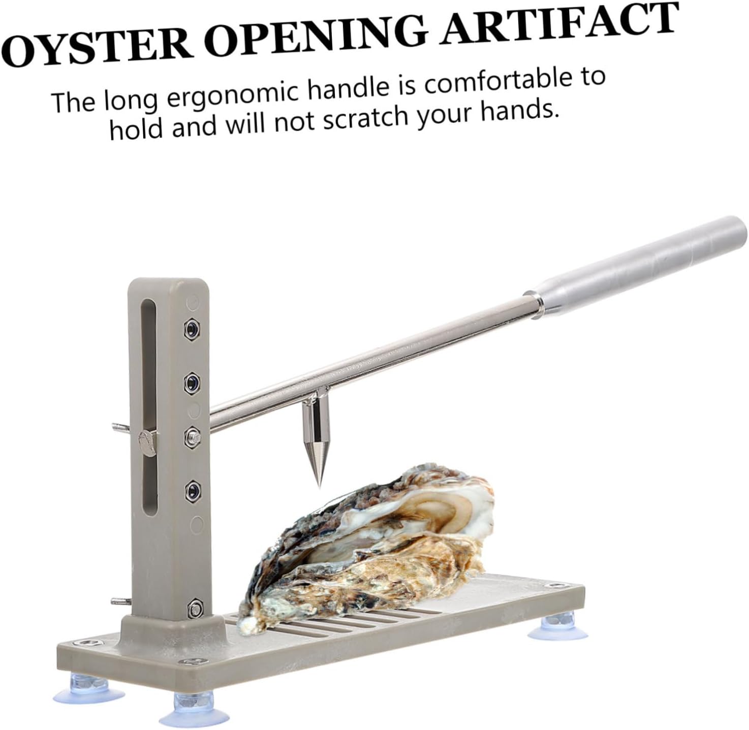 Unomor 1pc Oyster Shucker Tool Seafood Opener for Oysters Clams Shellfish Practical Light Grey Design for Easy Use Cleaning Kitchen
