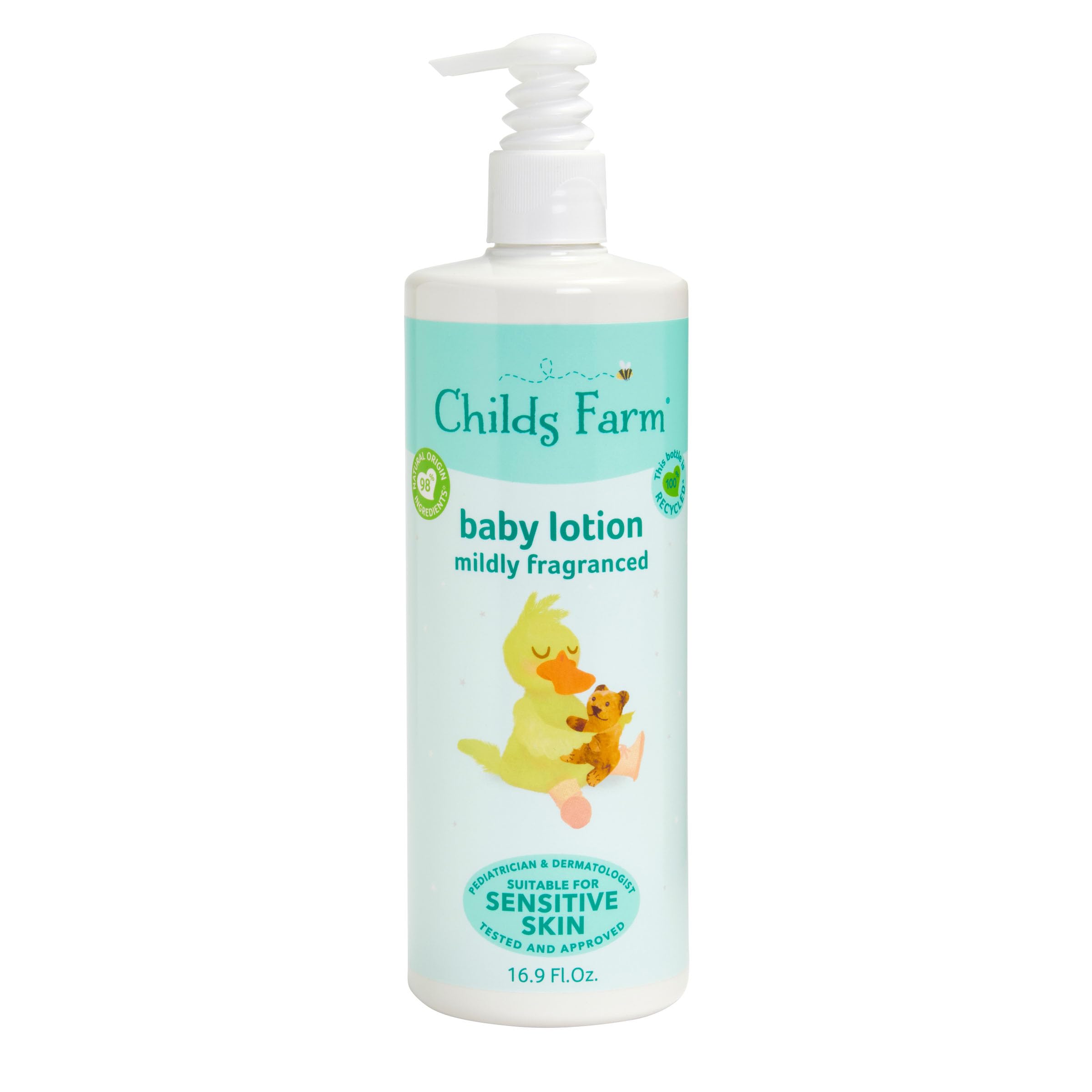 Childs Farm, Baby Lotion for Sensitive Skin, Moisturizer for Dry Skin, 16.9 oz, Lightly Fragranced, Vegan, Cruelty-Free