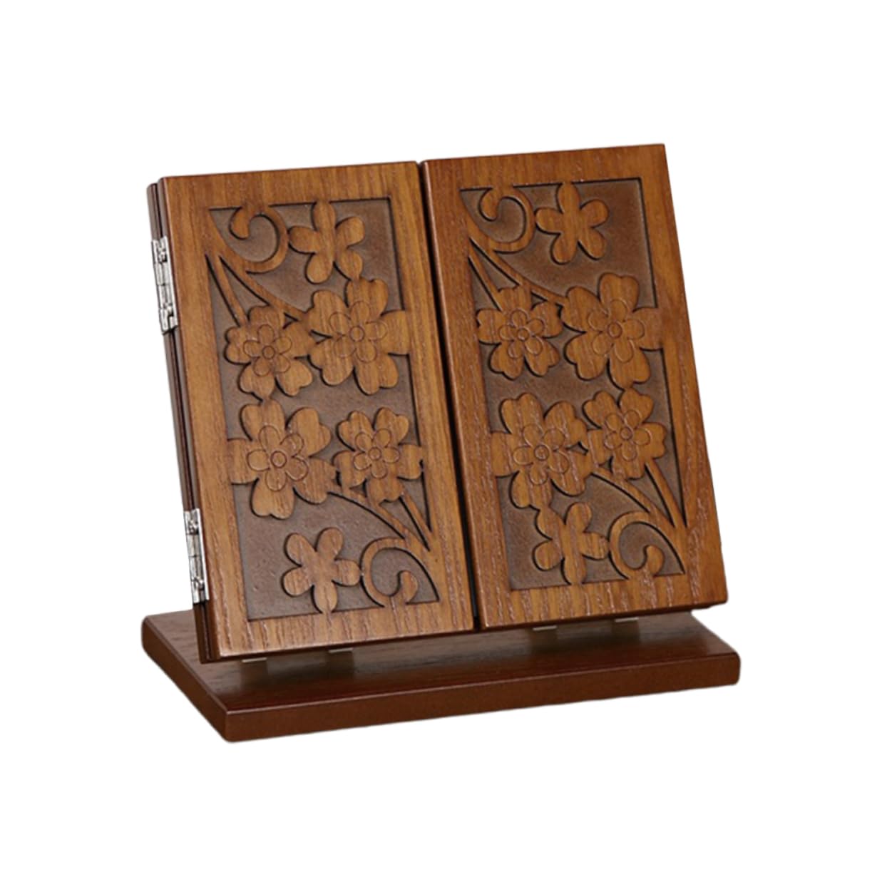 Miroir de maquillage à trois volets FRCOLOR en bois marron style vintage pour bureau