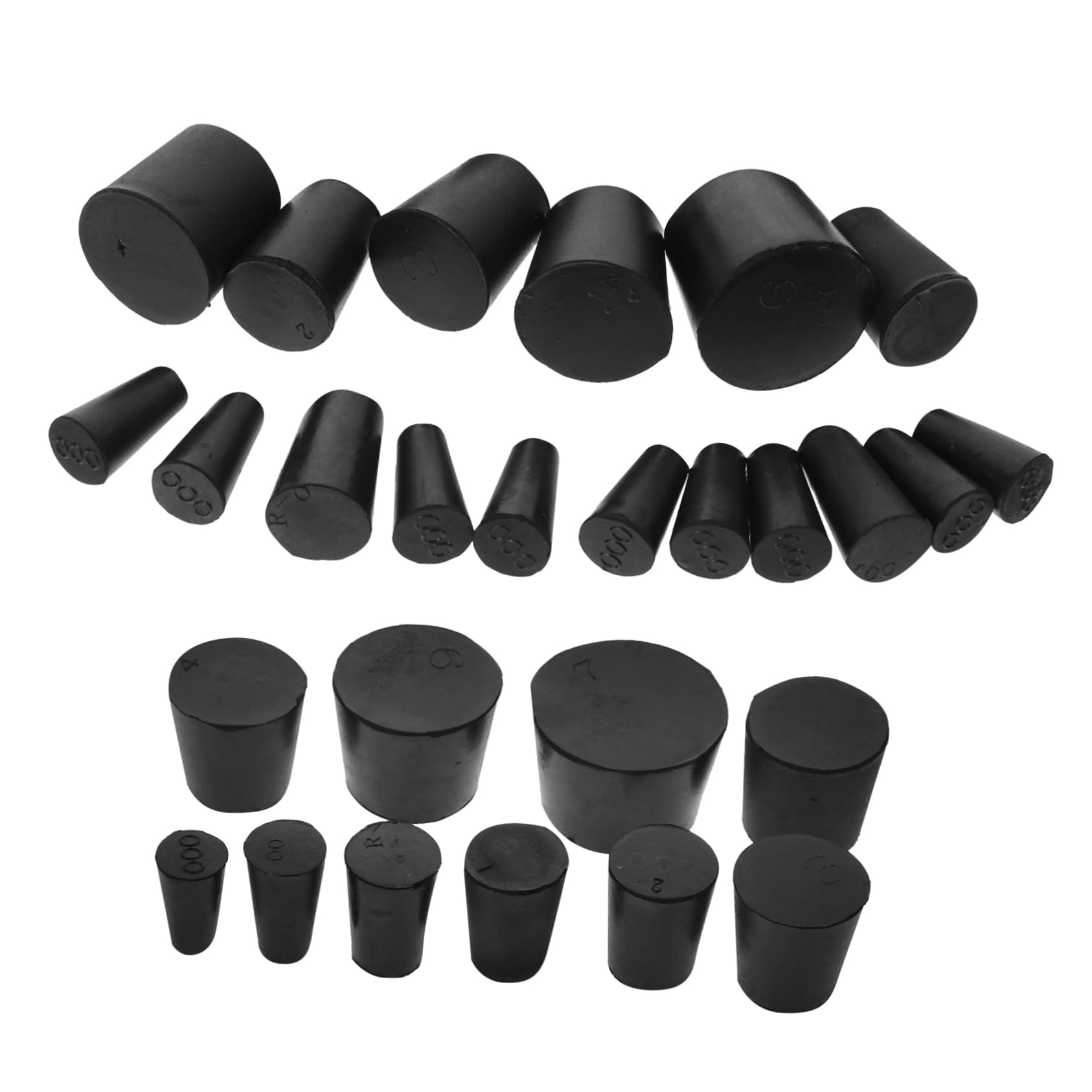 Gatuida 81 Pcs Bouchon en Caoutchouc Solide en Caoutchouc en Laboratoires Pièces De Rechange Bouchon en pour Récipient en