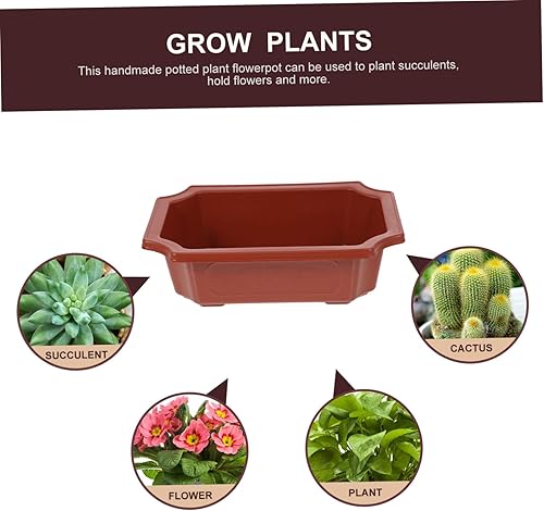 Miniatura 3 de NOLITOY Macetas rectangulares de plástico para interiores Suculentas para interiores, macetas cuadradas de plástico, macetas estrechas y