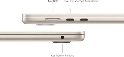 Apple 2024 15" MacBook Air Laptop mit M3 Chip: 15,3" Liquid Retina Display, 8 GB Gemeinsamer Arbeitsspeicher, 512 GB SSD Speicher, Beleuchtete Tastatur, 1080p FaceTime HD Kamera, Touch ID, Polarstern - 5