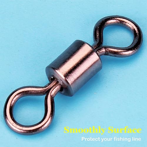 Miniatura 4 de Aparejos de bagre, Swilvels de pesca, barril rodante, conectores terminales de níquel negro, accesorios de kayak para kit de señuelos para jigs de