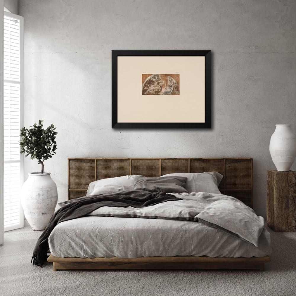 ArtDirect Correggio – Sketch for fresco of annunciation (1900) Custom Framed Art Print Giclee Print or Canvas Options with Various Sizes and Customization by P. & D. Colnaghi