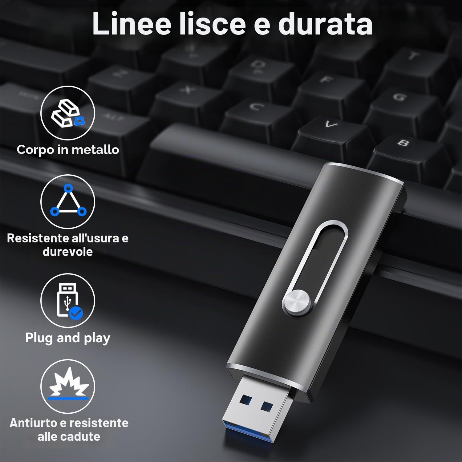 Chiavetta USB 256GB 3.2 JOIOT Chiavetta USB C 3.2 gen 2 (380 MB/s in lettura) Dual Pennetta USB Tipo C Pen Drive Flash Drive Memoria Stick per Cellulare Smartphone Android MacBook Tablet PC Nero